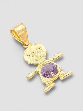 14k Solid Gold June Birthstone Boy Charm By Tehrani Jewelry